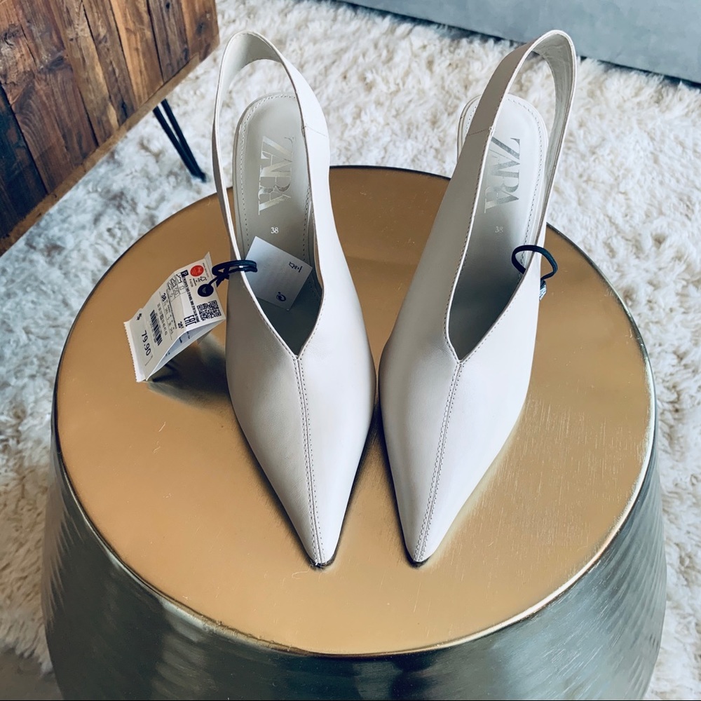 ZARA Sling Back Leather Heals
